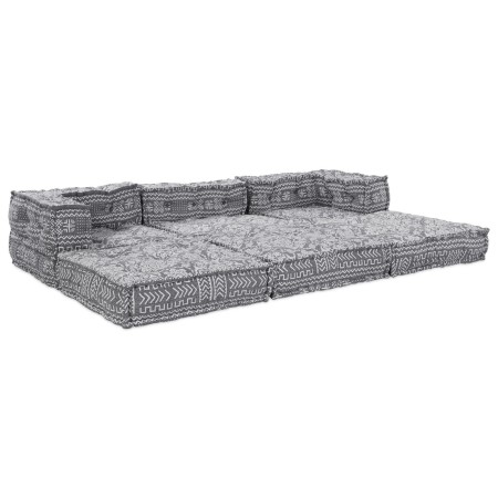 Sofá modular tipo puff 3 plazas convertible tela gris claro | Foro24.es | Tu tienda online para hogar, jardín y más Foro24.es
