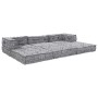 Sofá modular tipo puff 3 plazas convertible tela gris claro | Foro24.es | Tu tienda online para hogar, jardín y más Foro24.es