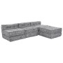 Sofá modular tipo puff 4 plazas convertible tela gris claro | Foro24.es | Tu tienda online para hogar, jardín y más Foro24.es