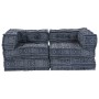 Sofá modular tipo puff 2 plazas convertible tela índigo | Foro24.es | Tu tienda online para hogar, jardín y más Foro24.es