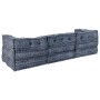 Sofá modular tipo puff 3 plazas convertible tela índigo | Foro24.es | Tu tienda online para hogar, jardín y más Foro24.es