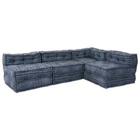 Sofá modular tipo puff 4 plazas convertible tela índigo de , Cojines para sillas y sofás - Ref: Foro24-3315113, Precio: 527,6...