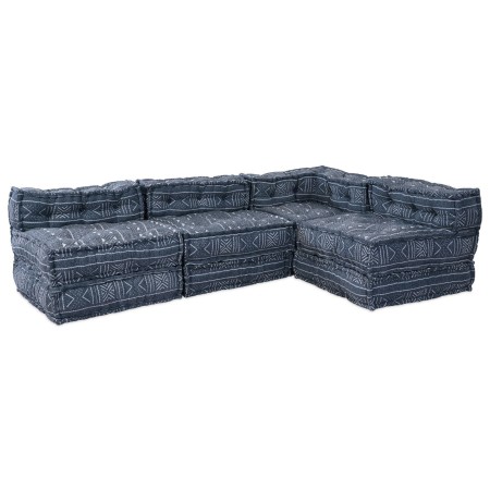 Sofá modular tipo puff 4 plazas convertible tela índigo de , Cojines para sillas y sofás - Ref: Foro24-3315113, Precio: 527,6...