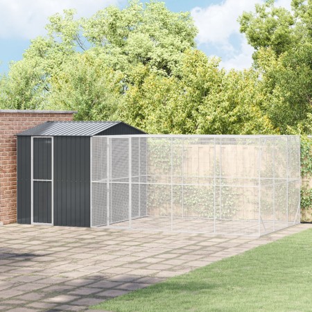 Aviario con extensión acero gris antracita 310x619x247 cm de , Pies y jaulas para pájaros - Ref: Foro24-3325166, Precio: 1,00...
