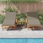 Tumbonas 2 pcs con cojines y ruedas Madera Acacia Sólida Taupe,  Tumbona plegable con ruedas y cojín Madera Acacia Sólida Taupe | Foro24.es | Tu tienda online para hogar, jardín y más Foro24.es