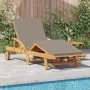 Tumbona con Cojín y Mesa Taupe Madera Maciza Acacia,  Tumbona Plegable con Ruedas y Cojín Taupe Madera Maciza Acacia | Foro24.es | Tu tienda online para hogar, jardín y más Foro24.es