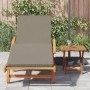 Tumbona con Cojín y Mesa Taupe Madera Maciza Acacia,  Tumbona Plegable con Ruedas y Cojín Taupe Madera Maciza Acacia | Foro24.es | Tu tienda online para hogar, jardín y más Foro24.es