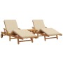 Tumbonas 2 pcs con cojines y mesa Beige Madera maciza de Acacia de , Tumbonas - Ref: Foro24-3325184, Precio: 516,21 €, Descue...