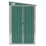 Cobertizo jardín pared acero galvanizado verde 118x382x178 cm de vidaXL, Cobertizos - Ref: Foro24-316229, Precio: 263,13 €, D...