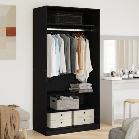 Armario Negro Roble 100x50x200 cm de Madera de , Armarios roperos - Ref: Foro24-3329297, Precio: 176,20 €, Descuento: %
