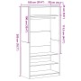 Armario Negro Roble 100x50x200 cm de Madera de , Armarios roperos - Ref: Foro24-3329297, Precio: 176,20 €, Descuento: %