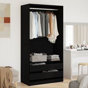 Armario Negro Roble 100x50x200 cm en Madera de , Armarios roperos - Ref: Foro24-3329299, Precio: 202,42 €, Descuento: %