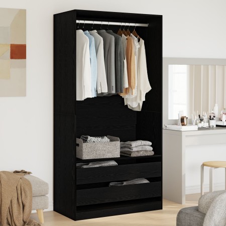 Armario Negro Roble 100x50x200 cm en Madera de , Armarios roperos - Ref: Foro24-3329299, Precio: 202,42 €, Descuento: %