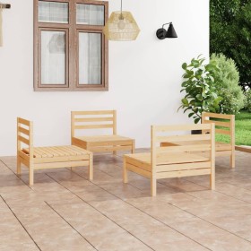 Juego de muebles de jardín 4 piezas madera de pino maciza de vidaXL, Conjuntos de jardín - Ref: Foro24-3082402, Precio: 171,1...
