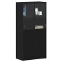 Aparador con puertas madera ingeniería roble negro 68x37x142 cm | Foro24.es | Tu tienda online para hogar, jardín y más Foro24.es