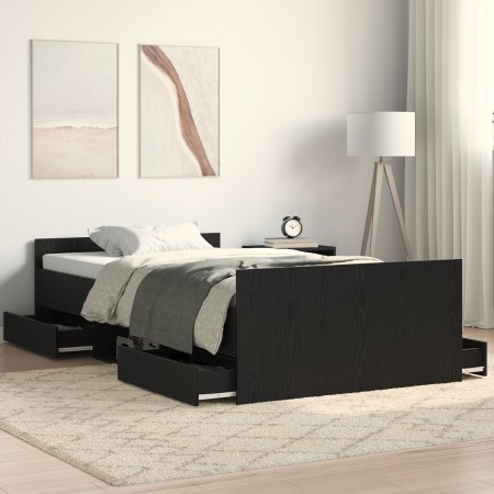 Cama sin colchón madera de ingeniería roble negro 100x200 cm | Foro24.es | Tu tienda online para hogar, jardín y más Foro24.es