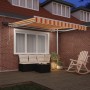 Toldo retráctil manual con LED amarillo y naranja 300x250 cm | Foro24.es | Tu tienda online para hogar, jardín y más Foro24.es