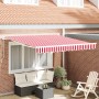 Toldo Retráctil Manual Rayas Rojas y Blancas 300x250 cm | Foro24.es | Tu tienda online para hogar, jardín y más Foro24.es