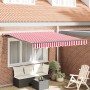 Toldo Retráctil Manual Rojo y Blanco 300x250 cm de , Toldos - Ref: Foro24-3329983, Precio: 273,92 €, Descuento: %