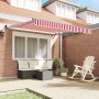 Toldo Retráctil Automático Rayas Rojas y Blancas 300x250 cm | Foro24.es | Tu tienda online para hogar, jardín y más Foro24.es