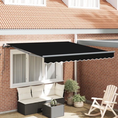 Toldo Retráctil Manual Negro 300x250 cm,  Tela de Repuesto para Toldo de 3x2,5 m Marco Negro | Foro24.es | Tu tienda online para hogar, jardín y más Foro24.es