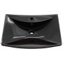 Lavabo rectangular cerámica orificio de grifo y desagüe negro de vidaXL, Lavabos - Ref: Foro24-140689, Precio: 112,05 €, Desc...