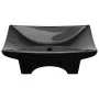 Lavabo rectangular cerámica orificio de grifo y desagüe negro de vidaXL, Lavabos - Ref: Foro24-140689, Precio: 89,71 €, Descu...