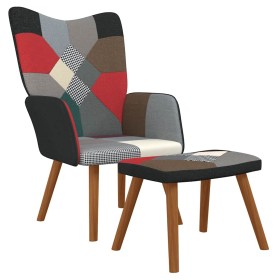 Silla de relajación con reposapiés tela patchwork en Sillones | Comprar online en Foru.es