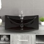 Lavabo rectangular cerámica orificio de grifo y desagüe negro de vidaXL, Lavabos - Ref: Foro24-140689, Precio: 112,05 €, Desc...