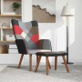 Silla de relajación con reposapiés tela patchwork en Sillones | Comprar online en Foru.es