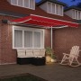 Toldo Retráctil Manual con LED Rojo 300x250 cm,  Tela de Repuesto para Toldo de 3x2.5 m Rojo | Foro24.es | Tu tienda online para hogar, jardín y más Foro24.es