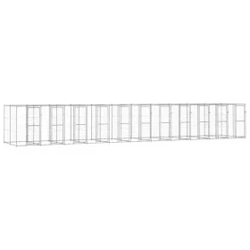 Perrera de exterior de acero galvanizado 26,62 m² de vidaXL, Casetas y cercados para perros - Ref: Foro24-3082291, Precio: 1,...
