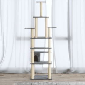 Rascador para gatos con postes de sisal gris claro 183 cm de vidaXL, Mobiliario para gatos - Ref: Foro24-171483, Precio: 82,0...