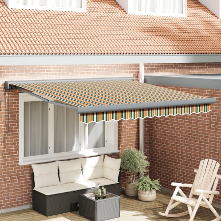 Toldo Retráctil Automático Verde y Amarillo 300x250 cm,  Tela de Reemplazo para Toldo de 3x2.5 m Marco Verde y Amarillo | Foro24.es | Tu tienda online para hogar, jardín y más Foro24.es