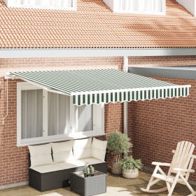 Comprar Toldo manual retráctil Verde y Blanco