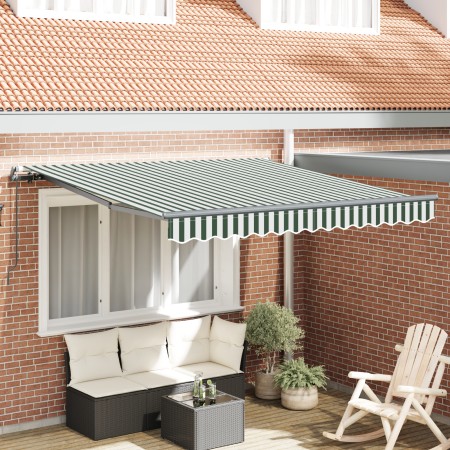 Toldo Retráctil Manual Verde y Blanco 300x250 cm, Tela de Reemplazo para Toldo  de 3x2.5 m Verde y Blanco | Foro24.es | Tu tienda online para hogar, jardín y más Foro24.es