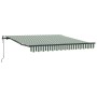 Toldo Retráctil Automático  Verde y Blanco 300x250 cm, Tela de Reemplazo para Toldo  de 3x2.5 m Verde y Blanco | Foro24.es | Tu tienda online para hogar, jardín y más Foro24.es