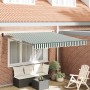 Toldo Manual Retráctil  Verde y Blanco 300x250 cm, Tela de Repuesto para Toldo  de 3x2.5 m Verde y Blanco | Foro24.es | Tu tienda online para hogar, jardín y más Foro24.es