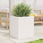 Jardinera de madera maciza de pino blanca 40x40x46 cm en Macetas y jardineras | Comprar online en Foru.es