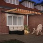 Toldo retráctil manual con LED amarillo y naranja 350x250 cm | Foro24.es | Tu tienda online para hogar, jardín y más Foro24.es