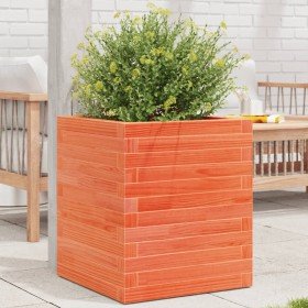 Jardinera de madera maciza pino marrón cera 40x40x46 cm en Macetas y jardineras | Comprar online en Foru.es