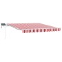 Toldo Retráctil Manual con Rayas Rojas y Blancas LED 350x250 cm | Foro24.es | Tu tienda online para hogar, jardín y más Foro24.es