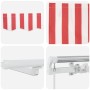 Toldo Retráctil Manual con Rayas Rojas y Blancas LED 350x250 cm | Foro24.es | Tu tienda online para hogar, jardín y más Foro24.es