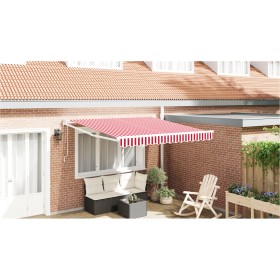 Comprar Toldo Retráctil Automático Rayas Rojas y