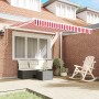 Toldo Retráctil Automático Rayas Rojas y Blancas 350x250 cm | Foro24.es | Tu tienda online para hogar, jardín y más Foro24.es