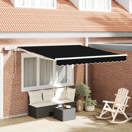 Toldo Retráctil Manual con LED Negro 350x250 cm,  Tela de Reemplazo para Toldo de 3.5x2.5 m Estructura Negra | Foro24.es | Tu tienda online para hogar, jardín y más Foro24.es