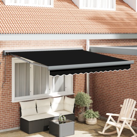 Toldo Retráctil Automático Negro 350x250 cm,  Tela de Reemplazo para Toldo de 3,5x2,5 m Marco Negro | Foro24.es | Tu tienda online para hogar, jardín y más Foro24.es
