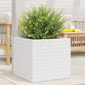 Jardinera de madera maciza de pino blanca 50x50x46 cm en Macetas y jardineras | Comprar online en Foru.es