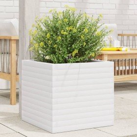 Jardinera de madera maciza de pino blanca 50x50x46 cm en Macetas y jardineras | Comprar online en Foru.es