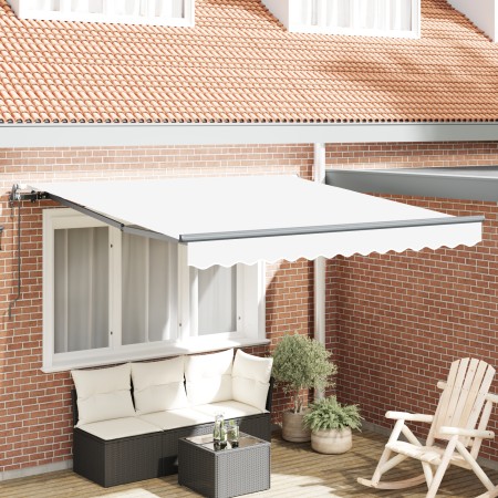 Toldo Retráctil Automático Blanco 350x250 cm de , Tela de Repuesto para Toldo  de 3.5x2.5 m Blanco | Foro24.es | Tu tienda online para hogar, jardín y más Foro24.es